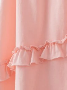 Chicas Falda unicolor bajo con fruncido - Rosa Pálido - Ver 6