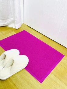 1pc PVC Door Mat, Minimalist Pink Anti-slip Indoor Outdoor Rug - Pink - View 4