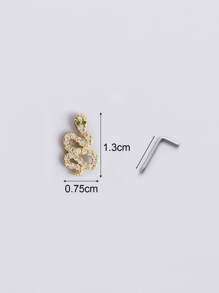 不銹鋼方晶鋯石蛇裝飾鼻釘身體鏈禮品適合女士和女孩 - 金色 - 查看 3