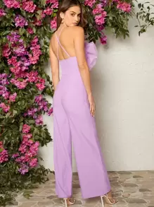 L'Amorae Quá quắt Hoa Áo liền quần ống rộng - Màu Lilac Tím - Xem 2
