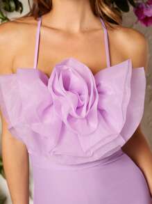 L'Amorae Quá quắt Hoa Áo liền quần ống rộng - Màu Lilac Tím - Xem 3