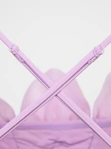 L'Amorae Quá quắt Hoa Áo liền quần ống rộng - Màu Lilac Tím - Xem 7