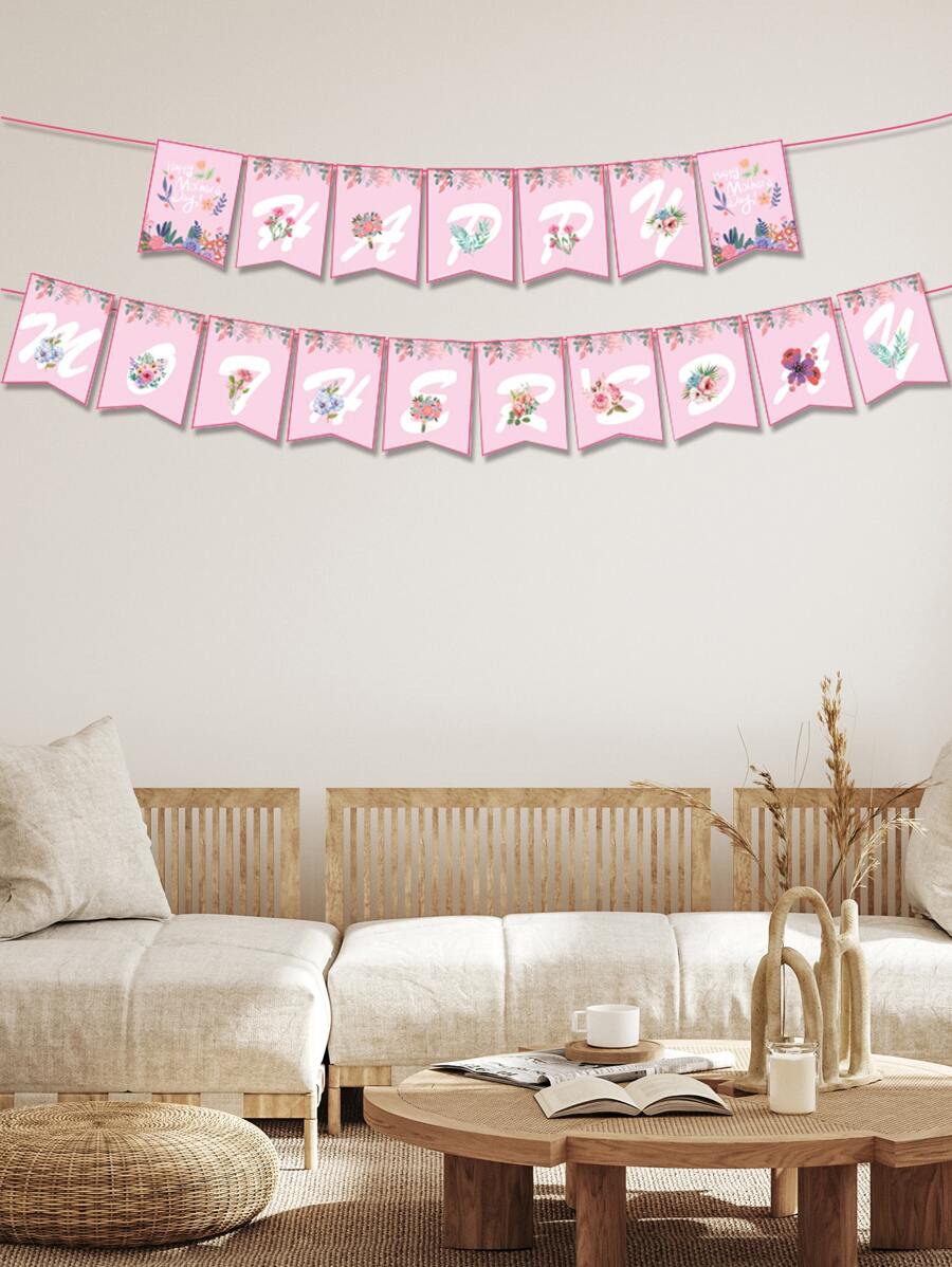 17入组/套紙創意粉色聚會氣氛背景適用於母親節 - 彩色 - 查看 1