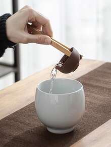 2pcs/set Bamboo Tea Tweezers, Modern Tweezers For Tea - Khaki - View 5