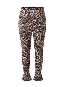 SHEIN Unity Leggings con estampado de leopardo de pie - Marrón - Ver 1