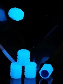 4pcs Luminous Car Tire Valve Cap - Blue - View 1