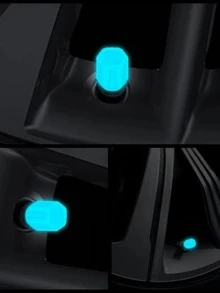 4pcs Luminous Car Tire Valve Cap - Blue - View 2