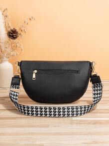 輕盈的業餘中等腰包，具有荔枝壓花鹿皮紋帶狗牙圖案，適用於日常穿梭高中女孩女人大學生，新手和白領工人，完美的辦公室、大學、工作、商業、通勤、戶外、旅行、外出活動，騎馬也非常適合