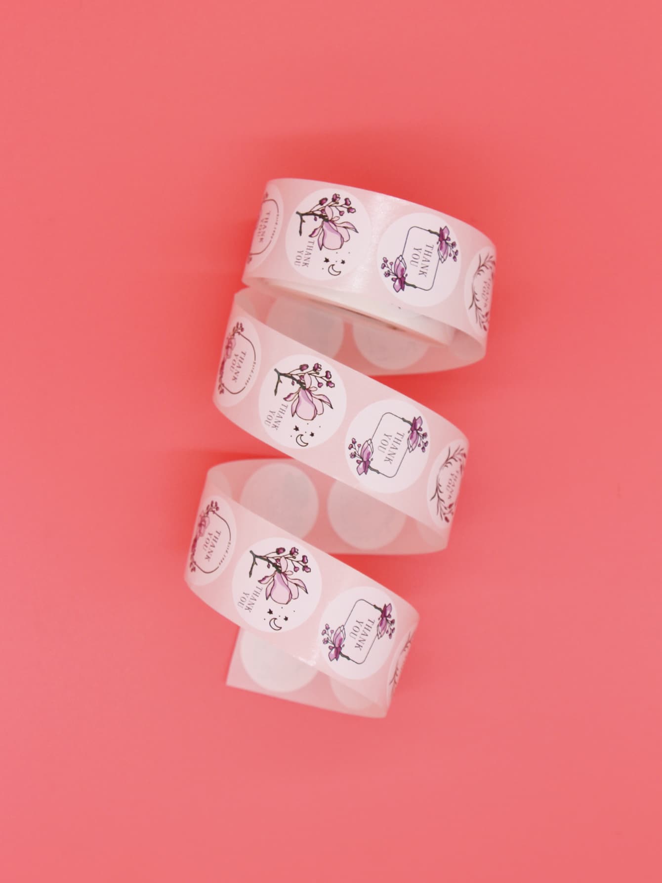 1 rollo Pegatina con estampado de slogan y flor - Multicolor - Ver 1