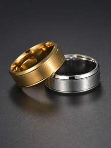 3入組/套男士極簡戒指不銹鋼龐克嘻哈風格 - 彩色 - 查看 2