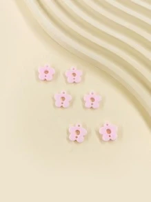 6入組/套花DIY吊墜 - 粉色 - 查看 2