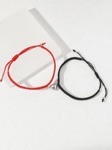 2pcs Couple Magnetic Heart Charm Bracelet Valentines,Mom,Mother,Mother's Day,Gift - Multicolor - View 4