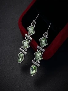 Rhinestone Decor Drop Earrings - Multicolor - View 2