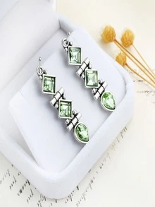 Rhinestone Decor Drop Earrings - Multicolor - View 3