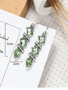 Rhinestone Decor Drop Earrings - Multicolor - View 4