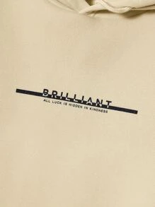 Manfinity RebelGame Áo nỉ Nam Dây kéo Lá thư Giải trí - Màu be - Xem 4