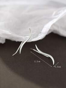 2pcs/set Minimalist Ear Climbers - Silver - View 6