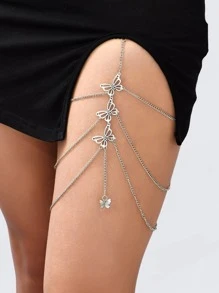 Chuỗi đùi trang trí hình bướm - Bạc - Xem 10