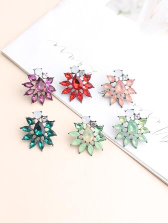 Pendientes de tachuela con diseño de diamante de imitación