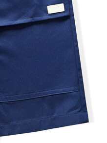 Manfinity Men Flap Pocket Drawstring Waist Cargo Shorts - Navy Blue - View 6