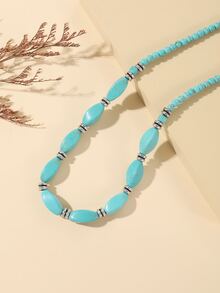 Collar con cuenta con diseño de turquesa - Multicolor - Ver 1