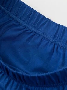 Chicas Falda ribete con fruncido bajo cruzado - Azul - Ver 3