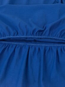 Chicas Falda ribete con fruncido bajo cruzado - Azul - Ver 4