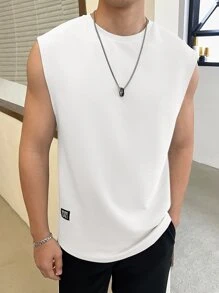 Manfinity NXTstreet Men Letter Patched Detail Tank Top - White - View 1