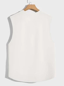 Manfinity NXTstreet Men Letter Patched Detail Tank Top - White - View 3