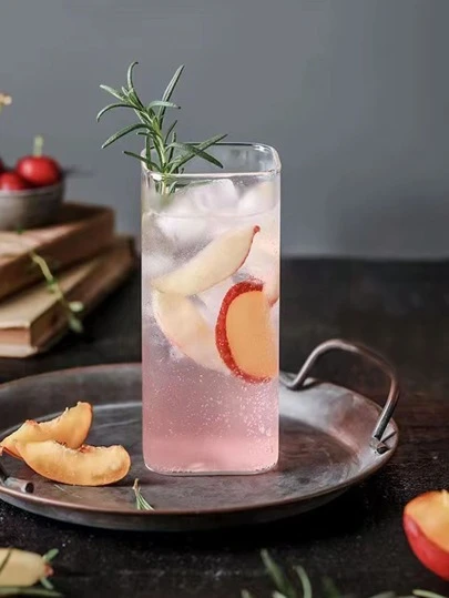 1 件方形玻璃杯，简约优雅的设计，高硼硅，北欧风格透明牛奶/饮料杯，适合家庭使用