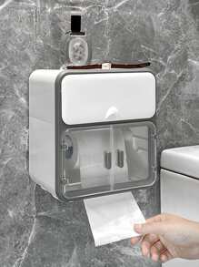 1入組PP衛生紙架簡約免打孔壁掛式壁掛式衛生間衛生紙架 - 白色 - 查看 5
