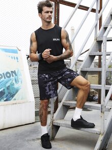 男士紮染運動短褲