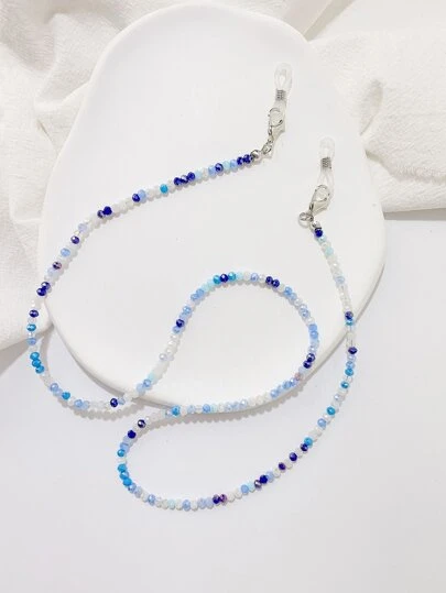 1入組女士撞色串珠口罩鏈適用於裝飾用品