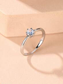 Nhẫn Trang Trí Đá Cubic Zirconia - Bạc - Xem 3