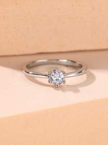 Nhẫn Trang Trí Đá Cubic Zirconia - Bạc - Xem 4