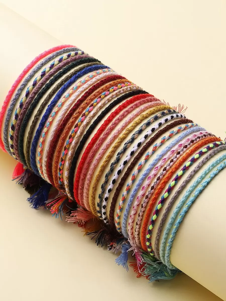 30 piezas/set Pulsera con diseño de fleco - Multicolor - Ver 1