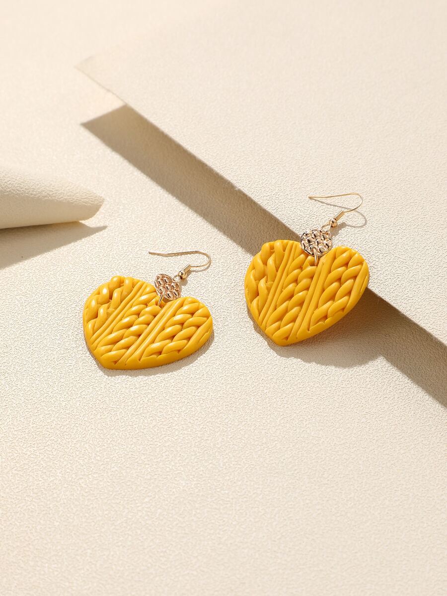 Heart Drop Earrings - Multicolor - View 1