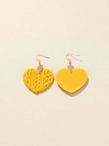 Heart Drop Earrings - Multicolor - View 2