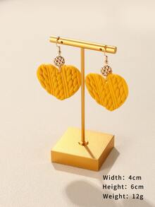 Heart Drop Earrings - Multicolor - View 3