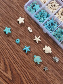 98入组/套創意海星和海龜裝飾DIY首飾配件適用於女士DIY首飾製作
