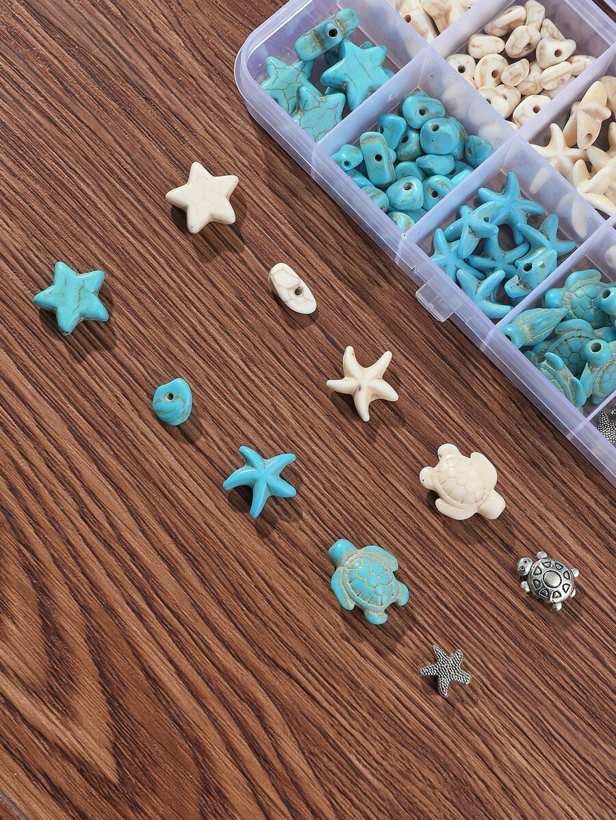 98入组/套創意海星和海龜裝飾DIY首飾配件適用於女士DIY首飾製作