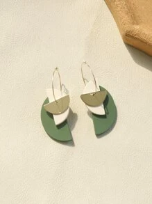 Hoa tai thả hình học - Màu xanh Ô liu - Xem 1