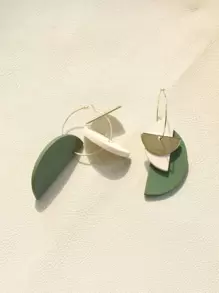 Hoa tai thả hình học - Màu xanh Ô liu - Xem 4