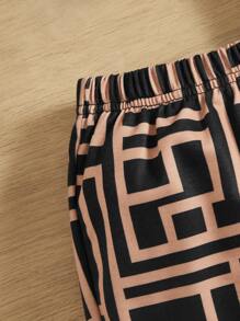 SHEIN Leap Crew Débardeur Imprimé Geo, Short Et Polo Pour Jeune Garçon - Noir - Voir 4