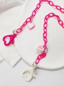 1 dây chuyền mặt trang trí hình trái tim cho nữ để trang trí - Nhiều màu - Xem 5