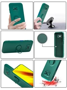 6pcs Phone Case & Screen Protection Film & Lanyard Set Compatible With Xiaomi POCO X3 Pro - Dark Green - View 5