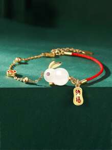 Vòng Tay Phong Cách Trung Hoa Cho Năm Mới Sức Khỏe Và Bảo Vệ Vòng Tay Thỏ May Mắn - Nhiều màu - Xem 1