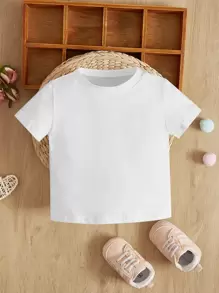 Casual T-shirt met letter- en cartoonprint voor babymeisjes, geschikt voor de zomer