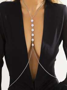 Cadena para cuerpo con diseño de perla artificial - Multicolor - Ver 1