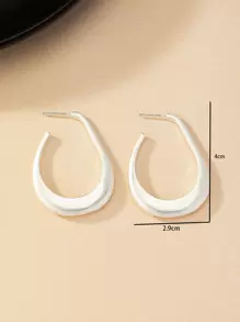 Minimalist Cuff Hoop Earrings - Silver - View 3